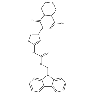 4-{2-[2-({[(9H-fluoren-9-yl)methoxy]carbonyl}amino)-1,3-thiazol-4-yl]acetyl}thiomorpholine-3-carboxylic acid Structure