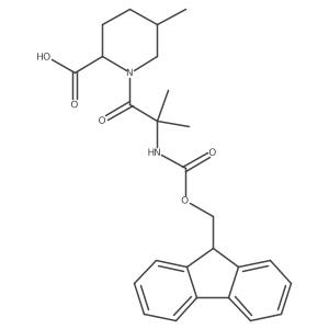 1-[2-({[(9H-fluoren-9-yl)methoxy]carbonyl}amino)-2-methylpropanoyl]-5-methylpiperidine-2-carboxylic acid结构式