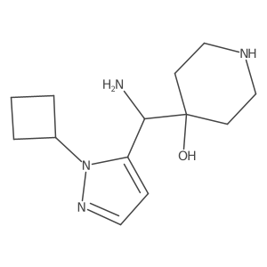 4-[amino(1-cyclobutyl-1H-pyrazol-5-yl)methyl]piperidin-4-ol Structure