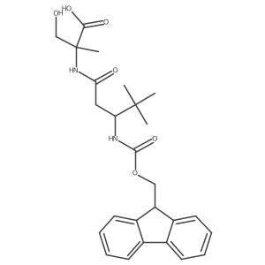 2-[3-({[(9H-fluoren-9-yl)methoxy]carbonyl}amino)-4,4-dimethylpentanamido]-3-hydroxy-2-methylpropanoic acid结构式