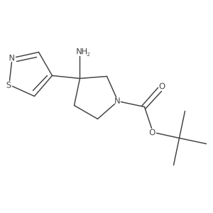 Tert-butyl 3-amino-3-(1,2-thiazol-4-yl)pyrrolidine-1-carboxylate结构式
