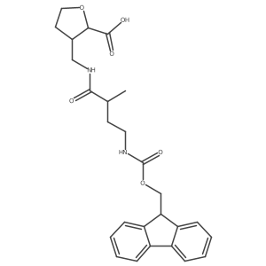 3-{[4-({[(9H-fluoren-9-yl)methoxy]carbonyl}amino)-2-methylbutanamido]methyl}oxolane-2-carboxylic acid Structure