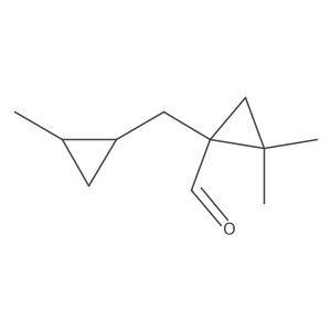 2,2-Dimethyl-1-[(2-methylcyclopropyl)methyl]cyclopropane-1-carbaldehyde Structure