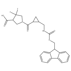 1-{2-[({[(9H-fluoren-9-yl)methoxy]carbonyl}amino)methyl]cyclopropanecarbonyl}-4,4-difluoropyrrolidine-3-carboxylic acid Structure