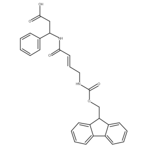 3-[4-({[(9H-fluoren-9-yl)methoxy]carbonyl}amino)but-2-enamido]-3-phenylpropanoic acid结构式