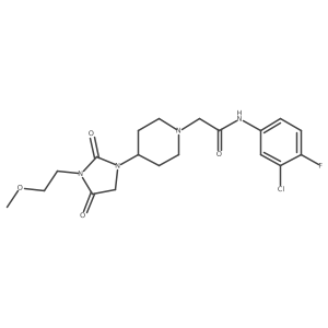 N-(3-chloro-4-fluorophenyl)-2-(4-(3-(2-methoxyethyl)-2,4-dioxoimidazolidin-1-yl)piperidin-1-yl)acetamide Structure