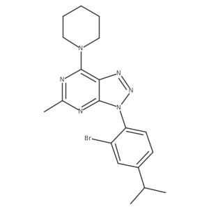 3-(2-Bromo-4-isopropyl-phenyl)-5-methyl-7-piperidin-1-yl-3H-[1,2,3]triazolo[4,5-d]pyrimidine结构式