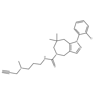 1-(2-Chlorophenyl)-7,7-dimethyl-N-[3-[methyl(prop-2-ynyl)amino]propyl]-6,8-dihydro-4H-pyrazolo[4,3-c]azepine-5-carboxamide Structure