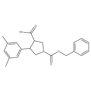 rac-(3R,4S)-1-[(benzyloxy)carbonyl]-4-(3,5-dimethylphenyl)pyrrolidine-3-carboxylic acid Structure