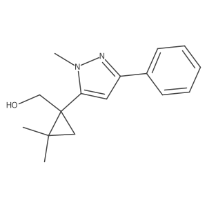 [2,2-dimethyl-1-(1-methyl-3-phenyl-1H-pyrazol-5-yl)cyclopropyl]methanol结构式
