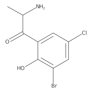 2-Amino-1-(3-bromo-5-chloro-2-hydroxyphenyl)propan-1-one结构式