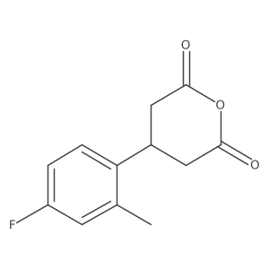 4-(4-Fluoro-2-methylphenyl)oxane-2,6-dione结构式