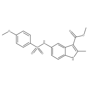 methyl 5-(4-methoxybenzenesulfonamido)-2-methyl-1H-indole-3-carboxylate结构式