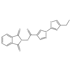 1,3-dioxo-2,3-dihydro-1H-isoindol-2-yl 1-(4-ethyl-1,3-thiazol-2-yl)-1H-pyrazole-4-carboxylate结构式