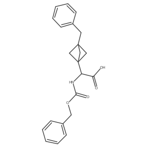 2-(3-Benzyl-1-bicyclo[1.1.1]pentanyl)-2-(phenylmethoxycarbonylamino)acetic acid结构式