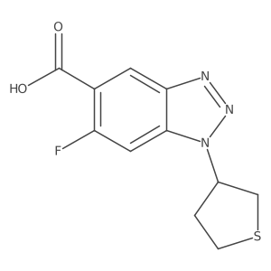 6-fluoro-1-(thiolan-3-yl)-1H-1,2,3-benzotriazole-5-carboxylic acid结构式