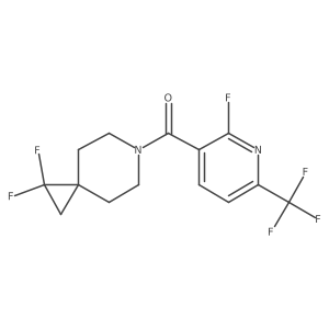 1,1-Difluoro-6-[2-fluoro-6-(trifluoromethyl)pyridine-3-carbonyl]-6-azaspiro[2.5]octane结构式