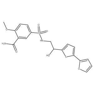 5-({2-[5-(Furan-2-yl)thiophen-2-yl]-2-hydroxyethyl}sulfamoyl)-2-methoxybenzamide结构式