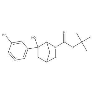 Tert-butyl 6-(3-bromophenyl)-6-hydroxy-2-azabicyclo[2.2.1]heptane-2-carboxylate结构式