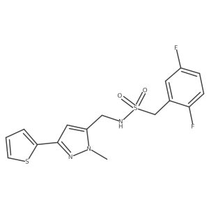 1-(2,5-difluorophenyl)-N-{[1-methyl-3-(thiophen-2-yl)-1H-pyrazol-5-yl]methyl}methanesulfonamide结构式