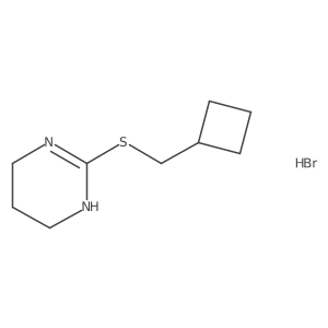 2-((Cyclobutylmethyl)thio)-1,4,5,6-tetrahydropyrimidine hydrobromide Structure