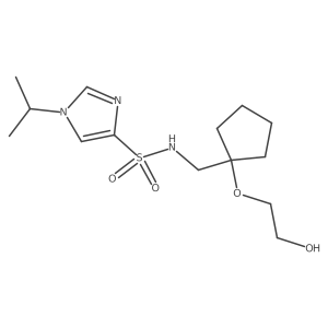 N-((1-(2-hydroxyethoxy)cyclopentyl)methyl)-1-isopropyl-1H-imidazole-4-sulfonamide结构式