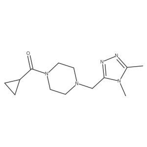 1-cyclopropanecarbonyl-4-[(4,5-dimethyl-4H-1,2,4-triazol-3-yl)methyl]piperazine结构式