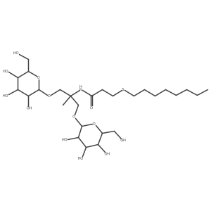 N-(2-methyl-1,3-bis((3R,4S,5S-trihydroxy-6R-(hydroxymethyl)tetrahydro-2H-pyran-2R-yl)oxy)propan-2-yl)-3-(octylthio)propanamide Structure