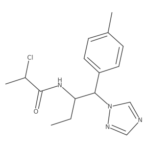 2-Chloro-N-[1-(4-methylphenyl)-1-(1,2,4-triazol-1-yl)butan-2-yl]propanamide结构式