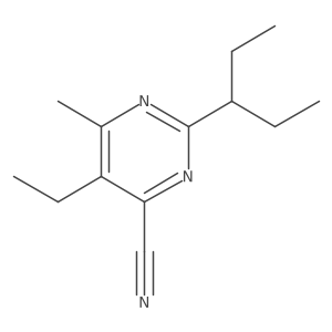 5-Ethyl-6-methyl-2-(pentan-3-yl)pyrimidine-4-carbonitrile结构式