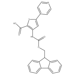 3-({[(9H-fluoren-9-yl)methoxy]carbonyl}amino)-5-(pyridin-4-yl)thiophene-2-carboxylic acid结构式