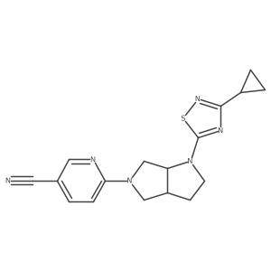 6-[1-(3-Cyclopropyl-1,2,4-thiadiazol-5-yl)-octahydropyrrolo[2,3-c]pyrrol-5-yl]pyridine-3-carbonitrile Structure