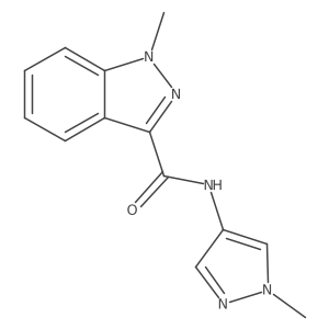 1-methyl-N-(1-methyl-1H-pyrazol-4-yl)-1H-indazole-3-carboxamide结构式