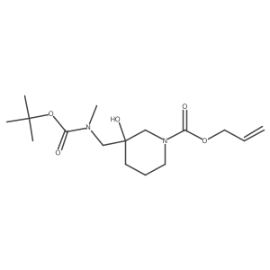 Prop-2-en-1-yl 3-({[(tert-butoxy)carbonyl](methyl)amino}methyl)-3-hydroxypiperidine-1-carboxylate结构式