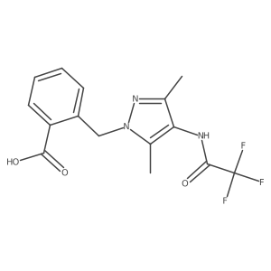 2-{[3,5-dimethyl-4-(2,2,2-trifluoroacetamido)-1H-pyrazol-1-yl]methyl}benzoic acid Structure