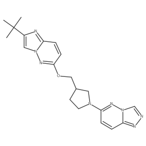 3-[({2-Tert-butylimidazo[1,2-b]pyridazin-6-yl}oxy)methyl]-1-{[1,2,4]triazolo[4,3-b]pyridazin-6-yl}pyrrolidine Structure