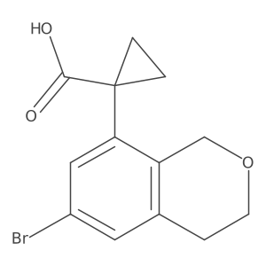 1-(6-Bromo-3,4-dihydro-1H-2-benzopyran-8-yl)cyclopropanecarboxylic acid结构式