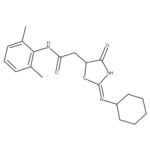 2-[2-(cyclohexylamino)-4-oxo-1,3-thiazol-5-yl]-N-(2,6-dimethylphenyl)acetamide Structure