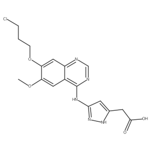 (5-((7-(3-chloropropoxy)-6-methoxyquinazolin-4-yl)amino)-1H-pyrazol-3-yl)acetic acid结构式