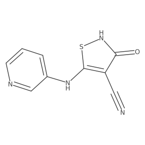 3-Oxo-5-(3-pyridylamino)isothiazole-4-carbonitrile结构式