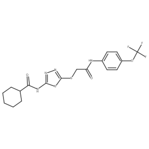 N-(5-((2-oxo-2-((4-(trifluoromethoxy)phenyl)amino)ethyl)thio)-1,3,4-thiadiazol-2-yl)cyclohexanecarboxamide Structure