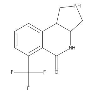 (+/-)-trans-6-(trifluoromethyl)-2,3,3a,4-tetrahydro-1H-pyrrolo[3,4-c]isoquinolin-5(9bH)-one结构式