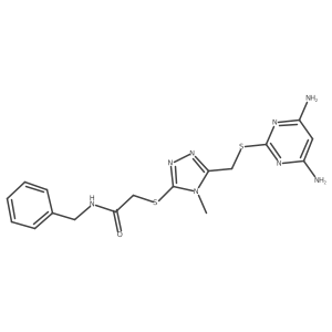 N-benzyl-2-[(5-{[(4,6-diaminopyrimidin-2-yl)sulfanyl]methyl}-4-methyl-4H-1,2,4-triazol-3-yl)sulfanyl]acetamide Structure
