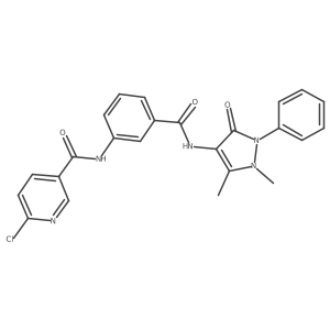 6-chloro-N-{3-[(1,5-dimethyl-3-oxo-2-phenyl-2,3-dihydro-1H-pyrazol-4-yl)carbamoyl]phenyl}pyridine-3-carboxamide Structure