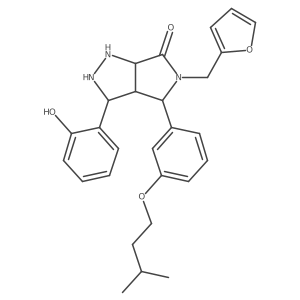 5-(Furan-2-ylmethyl)-3-(2-hydroxyphenyl)-4-[3-(3-methylbutoxy)phenyl]-1,2,3,3a,4,6a-hexahydropyrrolo[3,4-c]pyrazol-6-one结构式