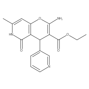 ethyl 2-amino-7-methyl-5-oxo-4-(pyridin-3-yl)-5,6-dihydro-4H-pyrano[3,2-c]pyridine-3-carboxylate结构式