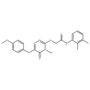 2-((4-amino-6-(4-methoxybenzyl)-5-oxo-4,5-dihydro-1,2,4-triazin-3-yl)thio)-N-(2,3-dimethylphenyl)acetamide Structure