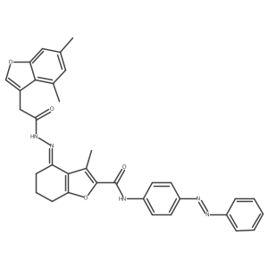 3-Benzofuranacetic acid, 4,6-dimethyl-, 2-[6,7-dihydro-3-methyl-2-[[[4-(2-phenyldiazenyl)phenyl]amino]carbonyl]-4(5H)-benzofuranylidene]hydrazide Structure