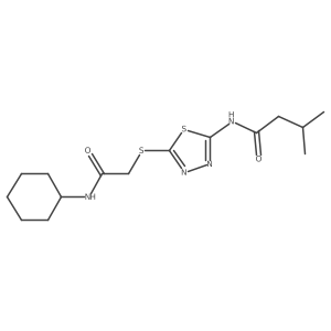 N-(5-((2-(cyclohexylamino)-2-oxoethyl)thio)-1,3,4-thiadiazol-2-yl)-3-methylbutanamide Structure