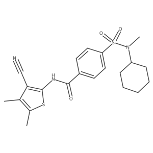 N-(3-cyano-4,5-dimethylthiophen-2-yl)-4-(N-cyclohexyl-N-methylsulfamoyl)benzamide Structure
